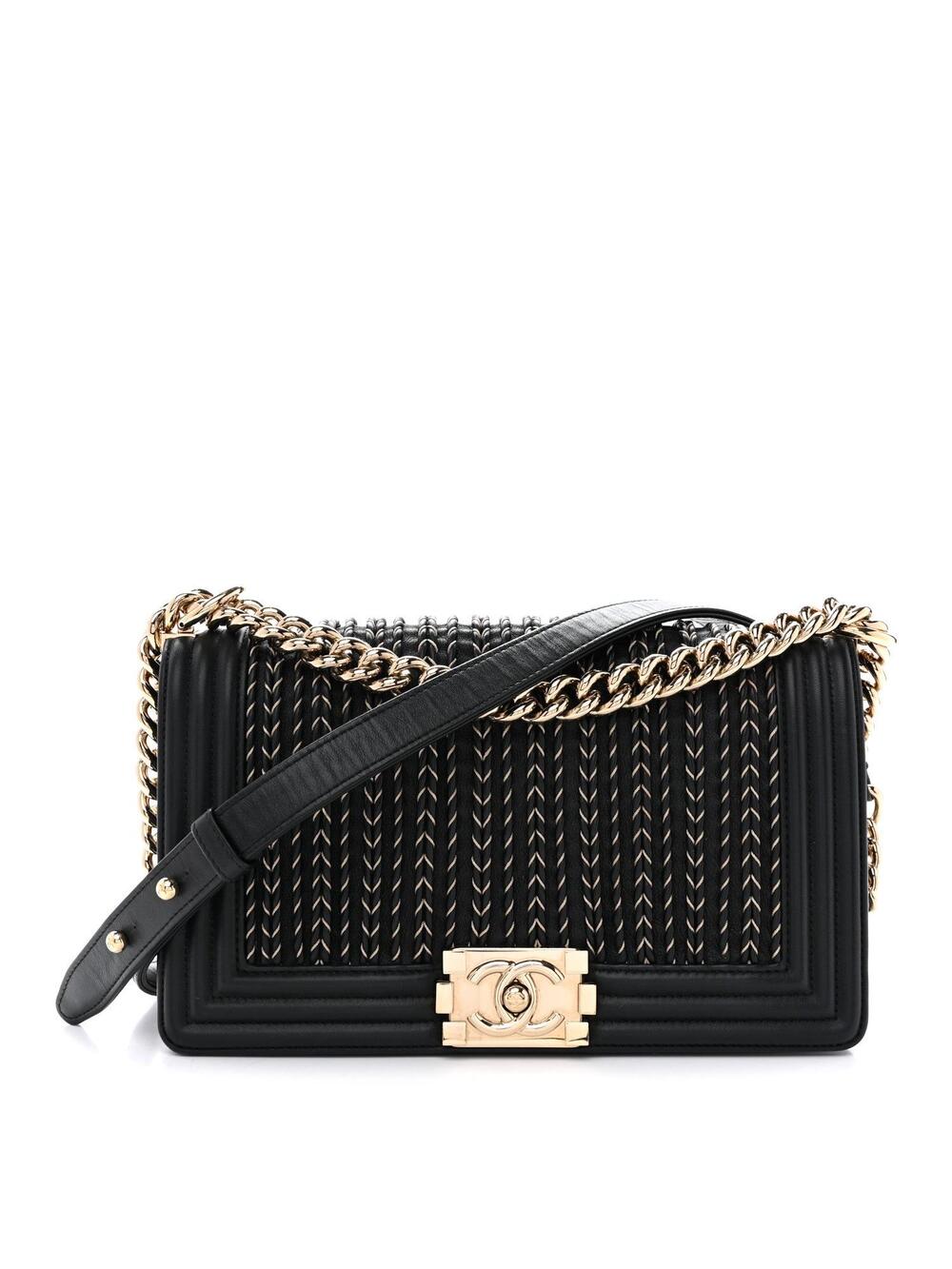 Chanel Calfskin Braided Medium Boy Flap #371638C25B